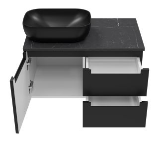 Подвесная тумба под раковину Brevita Cargo CAR-01080-021П2Я 80см чёрный